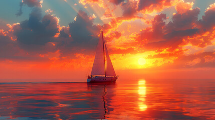 Sailboat Serenity at Sunset