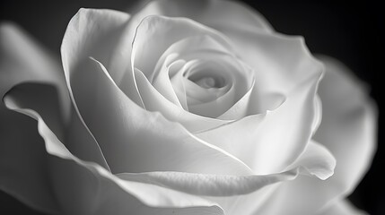 Obraz premium Black and white rose in sharp focus, capturing every intricate detail.
