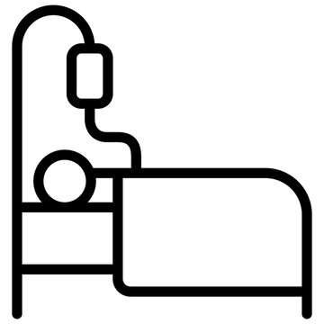 bedridden icon illustration design with outline