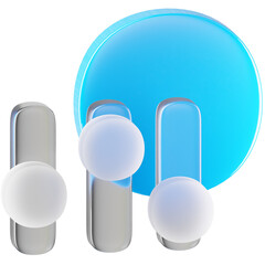 3D Icon Audio Mixer Illustration