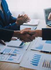 business background.handshake business men in the business center