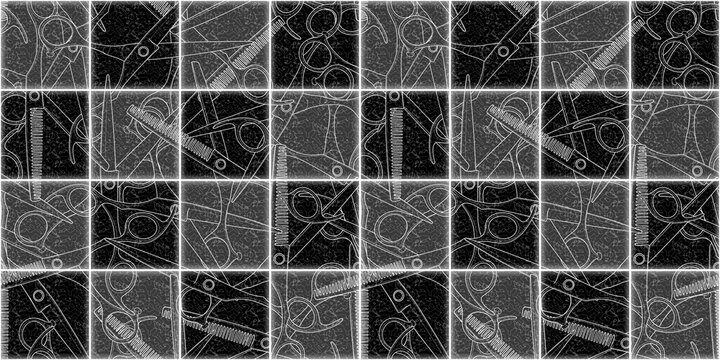 Seamless scissors barber tools shop colorful pattern illustration	