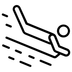 luge icon, simple vector design - obrazy, fototapety, plakaty