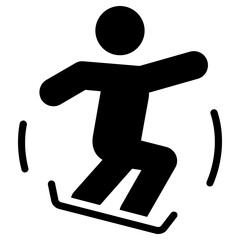 skiing icon, simple vector design - obrazy, fototapety, plakaty