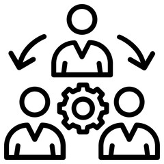 team management icon, simple vector design