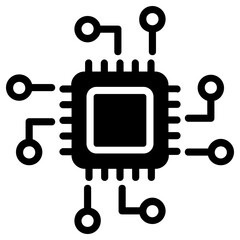 microprocessor icon, simple vector design