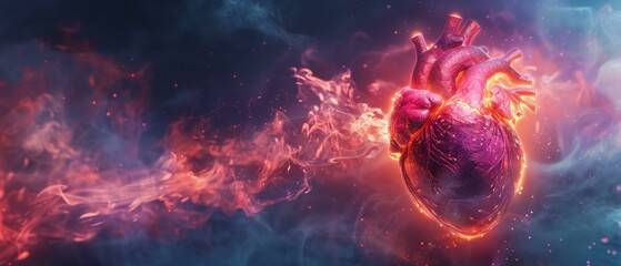 Cardiology advancements, a heart aglow