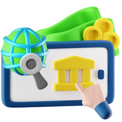 3D Icon Online Banking Illustration