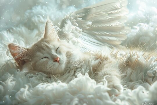 Angelic pets at peace, in the heavenly sphere
