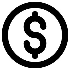 dollar coin icon, simple vector design