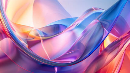 holographic background, smooth forms, shapeless, glass - obrazy, fototapety, plakaty
