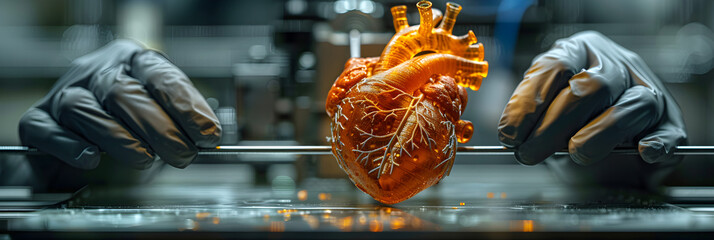 coals burning,
Heart Organ 3D printing technology for transplantation - obrazy, fototapety, plakaty