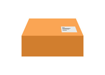 Package box in perspective view. Simple flat illustration.