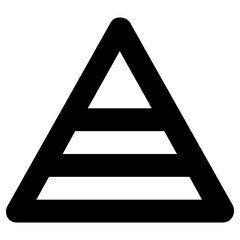 pyramid graph icon, simple vector design