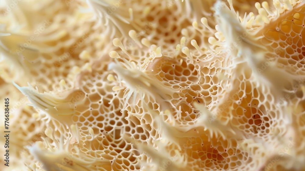 Aufkleber a microscopic view of a mushroom cap showcasing the densely packed branching hyphae that make up its