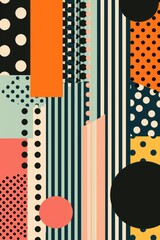 Abstract geometric pattern, playful shapes, primary colors, childlike wonder