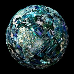 Symbolic Spherical Mosaic A Shimmering D Representation of Earth s Beauty and Fragility Generative ai