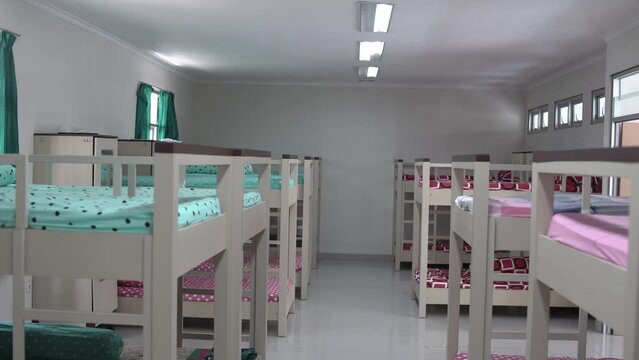 student bed in an orphanage or dormitory