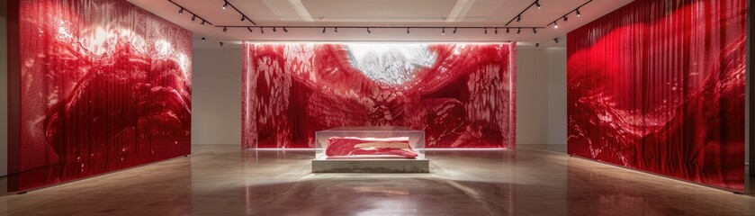 A beef-themed art installation using elements of beef in unexpected ways to challenge perceptions