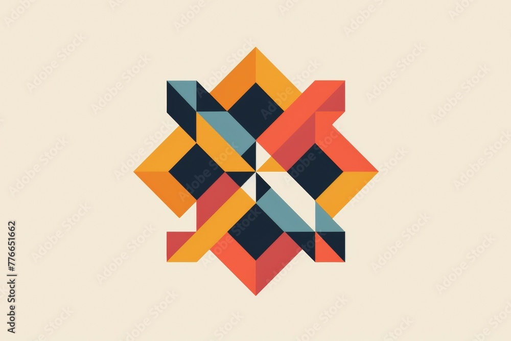 Poster a colorful abstract design with a black square in the middle. risograph effect, trendy riso style