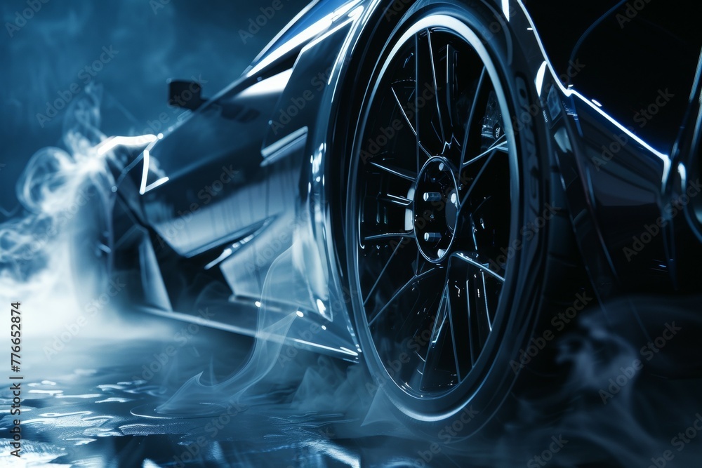 Aufkleber drifting and racing concept. background with selective focus and copy space