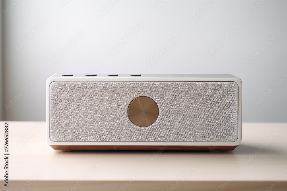 Aufkleber smart speaker. background with selective focus and copy space