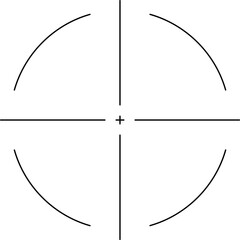 A Crosshair with Arrows: Vector Graphic for Sharp Focus and Minimalist Design