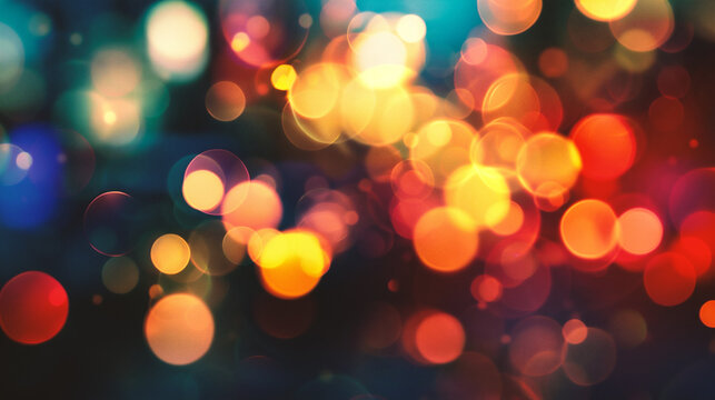 Abstract circular colorful bokeh from the party light vintage background