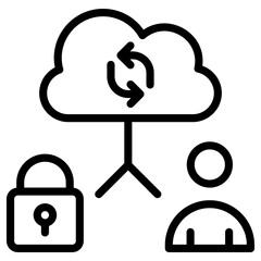 cloud syncing icon, simple vector design - obrazy, fototapety, plakaty