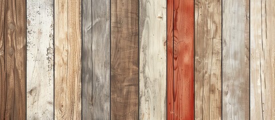 Close-up of a wooden wall with various wood colors