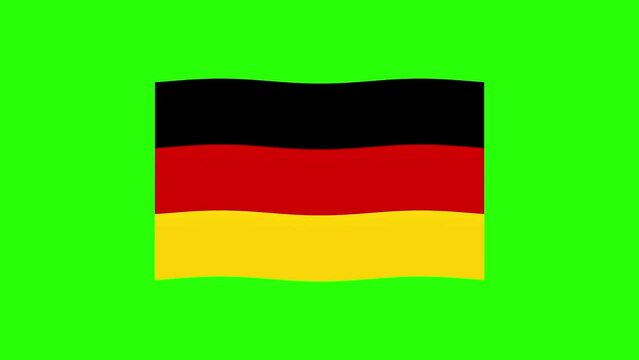 Animation of german flag with green screen background