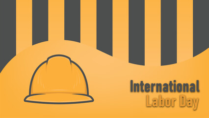 international labor day illustration vector design with the theme of construction workers with safety helmets and tools