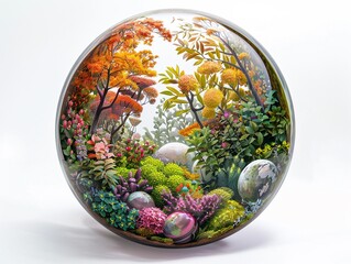 Transform the ordinary into extraordinary by illustrating balls as miniature ecosystems from a worms-eye view
