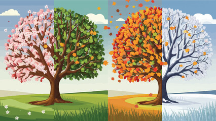 Vector Illustration: Tree Seasons