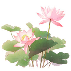 pink lotus flower isolated, Generative AI 