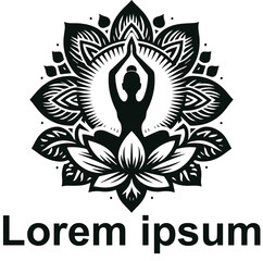 21st june yoga day white background with lotus flower