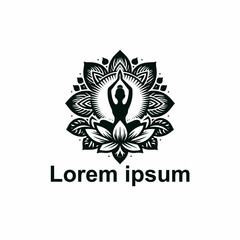 21st june yoga day white background with lotus flower