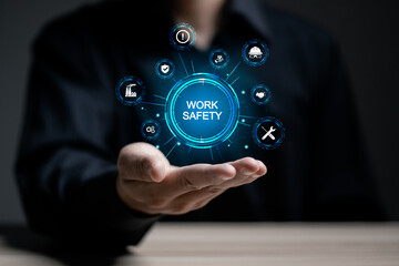 Work safety concept. regulations and standard in industry. Working standard process and zero...