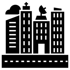 cityscape icon, simple vector design