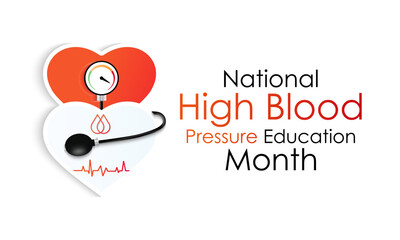 National High Blood pressure  education month is observed every year in May. Banner poster, flyer and background design. Vector illustration