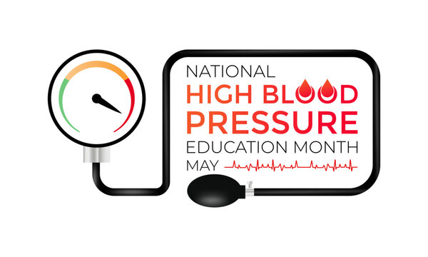 National High Blood pressure  education month is observed every year in May. Banner poster, flyer and background design. Vector illustration