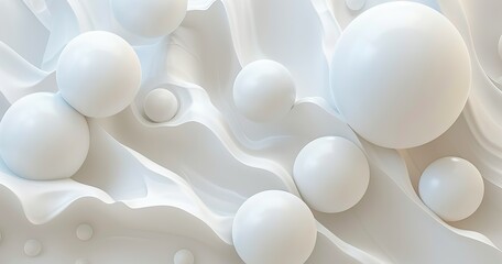 white foam pieces white cloud, in the style of organic forms blending with geometric shapes