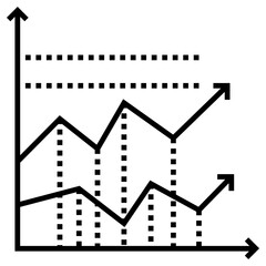 curve graph icon, simple vector design