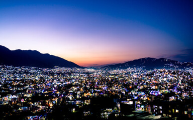 view of the Kathmandu city at night