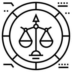 justice icon, simple vector design