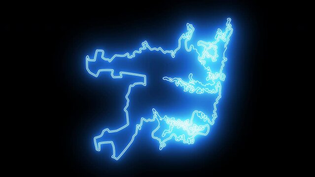 Sydney map in australia with glowing neon effect