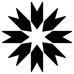 tribal flower icon, simple vector design