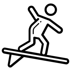 surfing icon, simple vector design