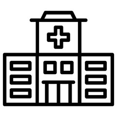 hospital icon, simple vector design