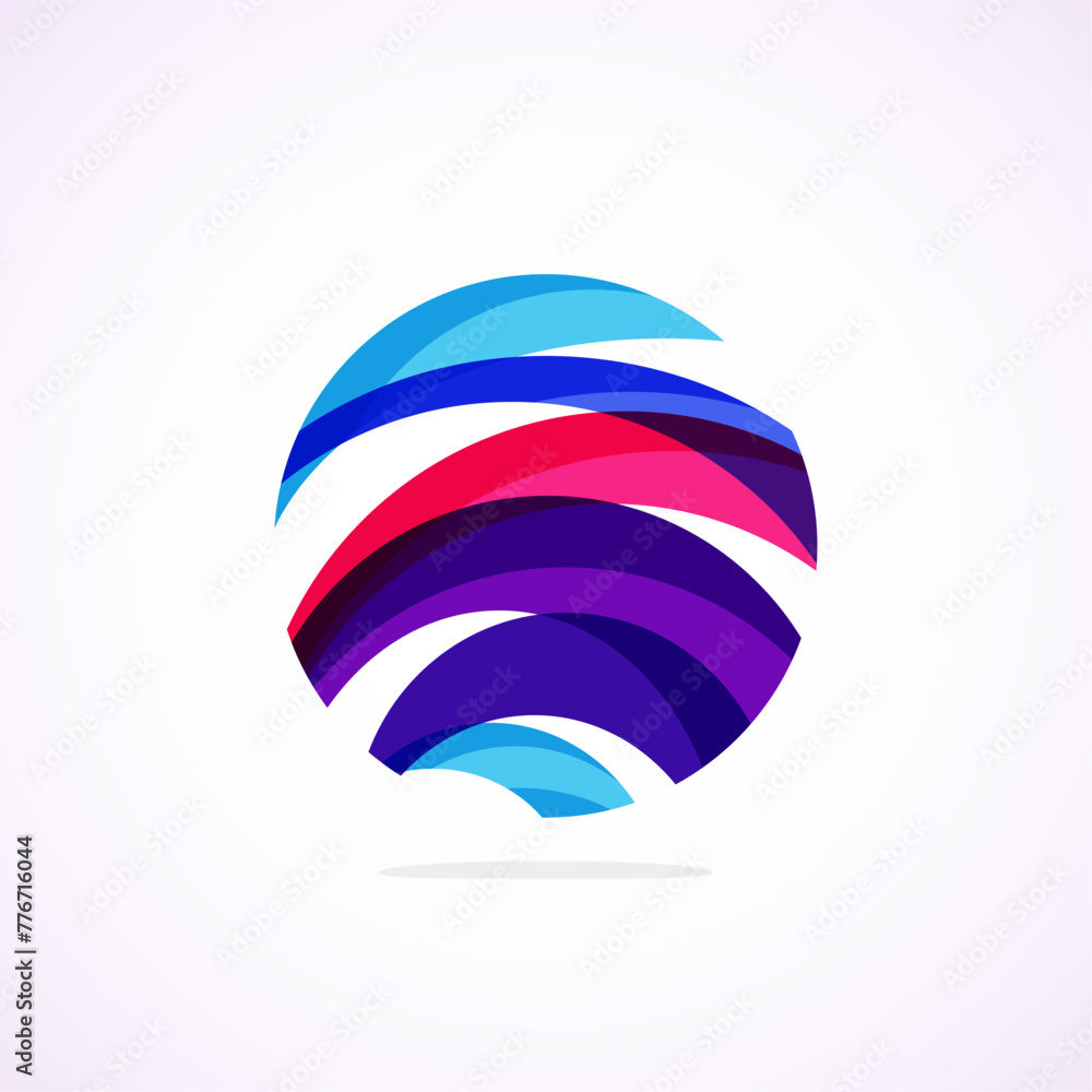 Poster Abstract circle logo - minimalist emblem, timeless and universal shape of circle. Unique logo represent range of brands and concepts, encapsulating simplicity and creativity in single, iconic image